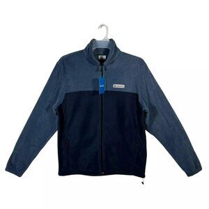Columbia Steens Mountain Men's Full Zip Fleece Jacket L Blue Zipped Pockets